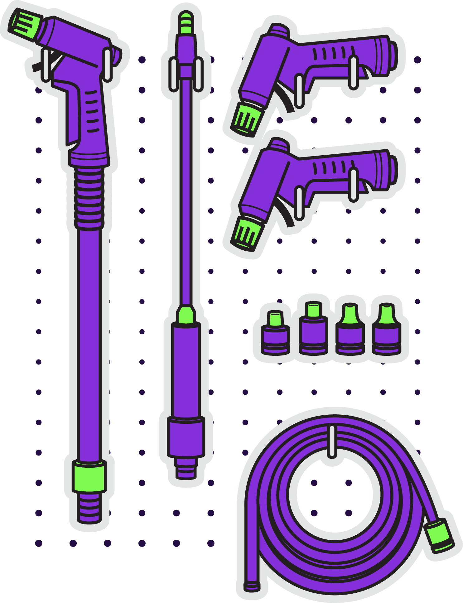 illustration d'outils de nettoyage haute pression