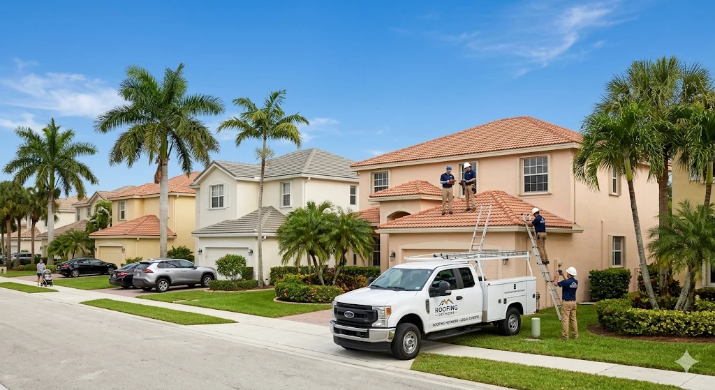 Roofing contractor Miramar FL — concrete tile roof replacement on residential home in Sunset Lakes by Roofing Network licensed contractor