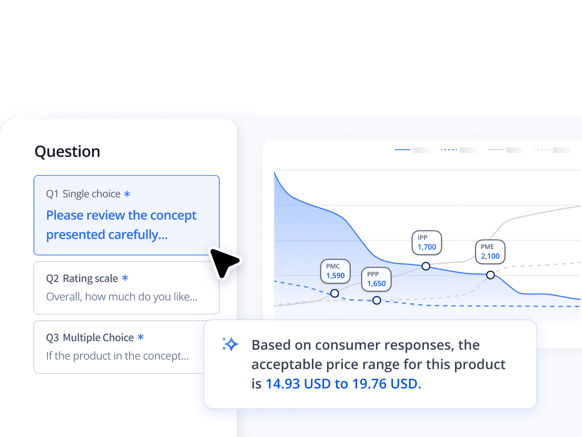 A user interface display showing a graph with data points, featuring options on the left side.