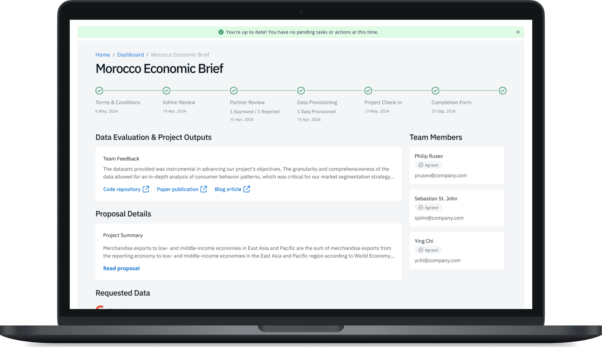 Desktop Mockup Image of a portal UI for a non-profit