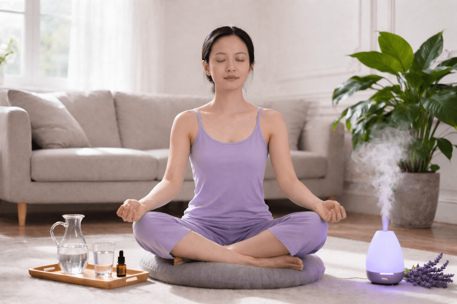 Woman massaging her scalp