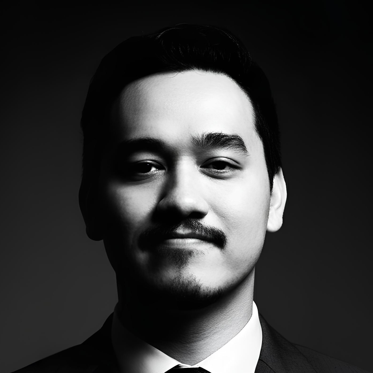 Portrait of a young man on a blue background