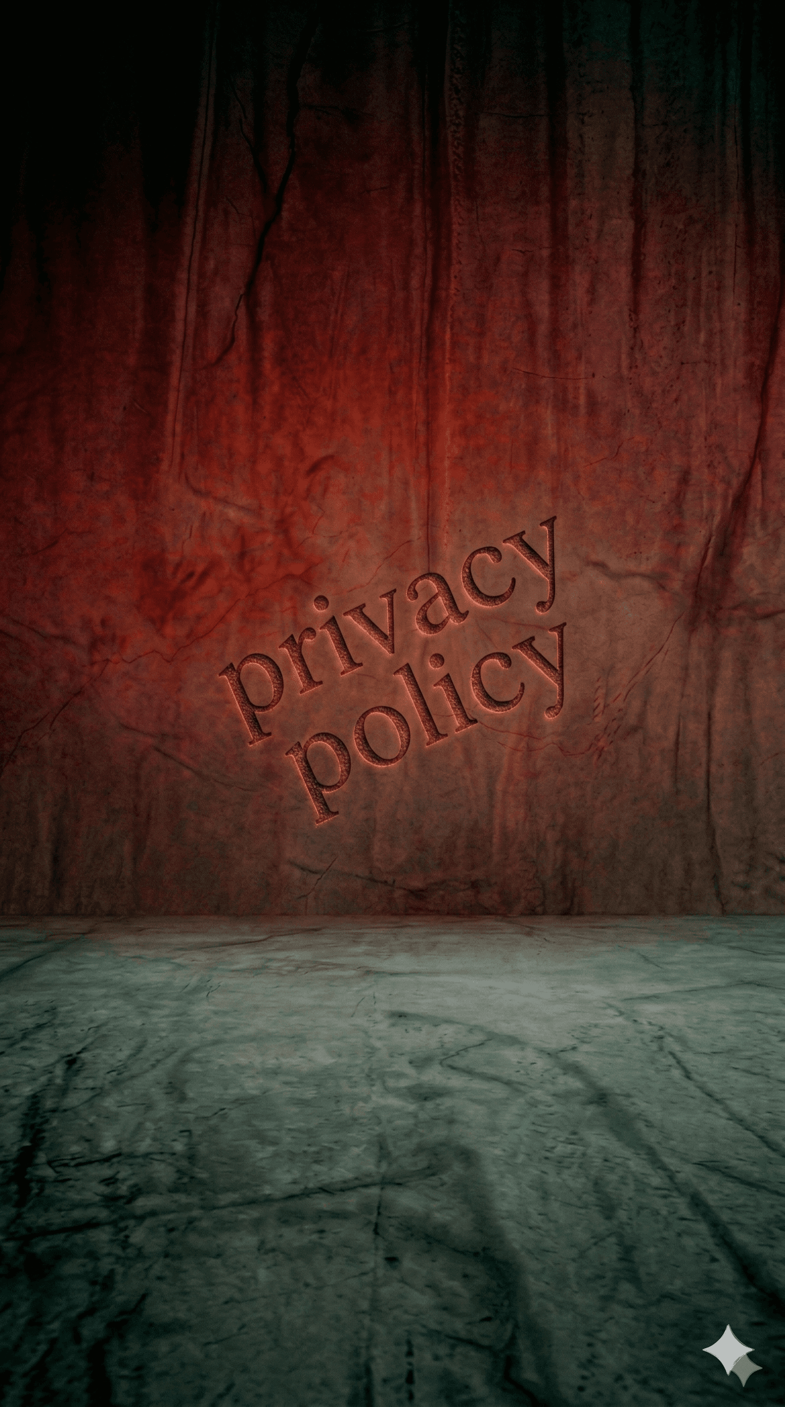 Privacy policy wording on a concrete and red background