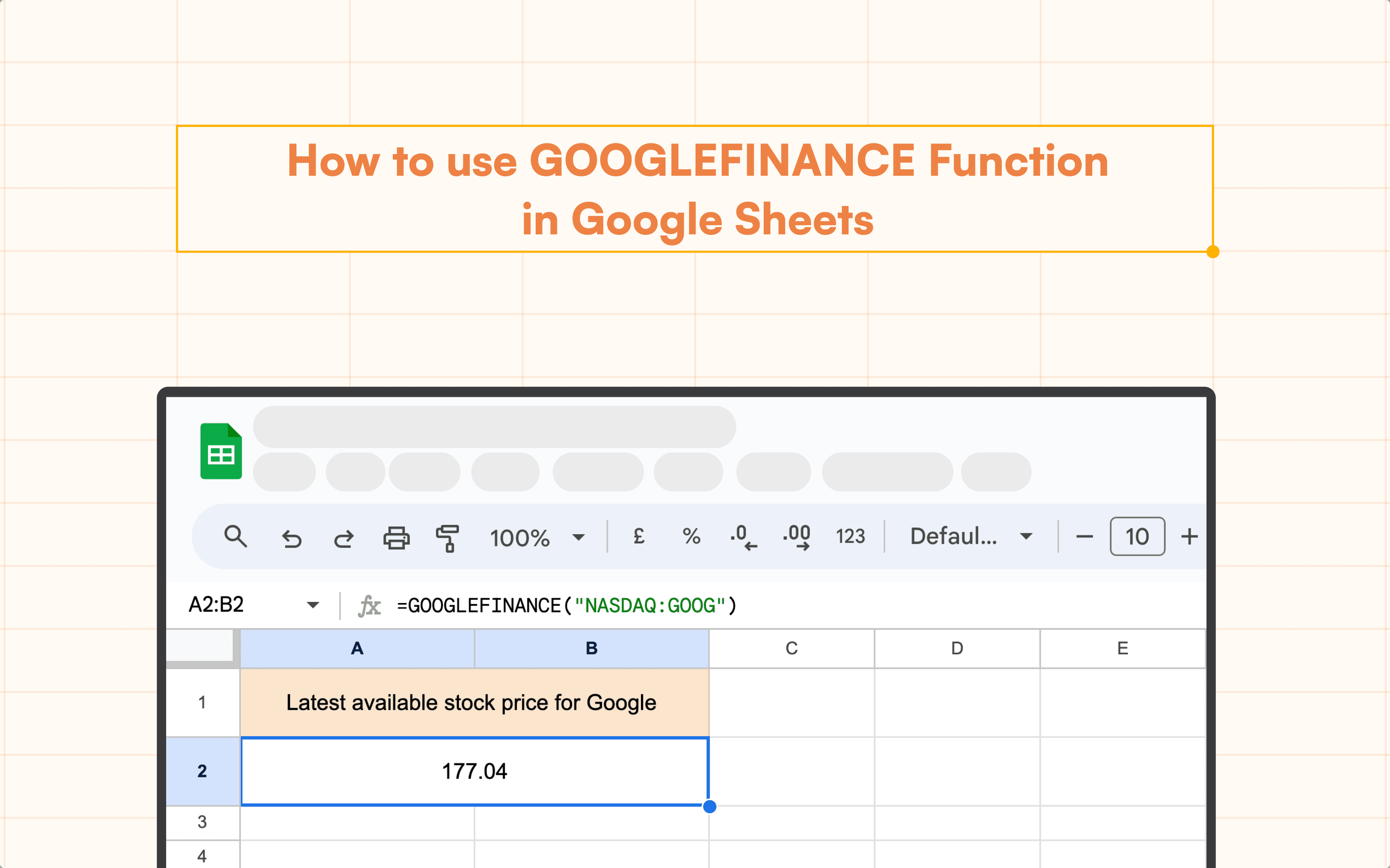 How to use GOOGLEFINANCE Function in Google Sheets