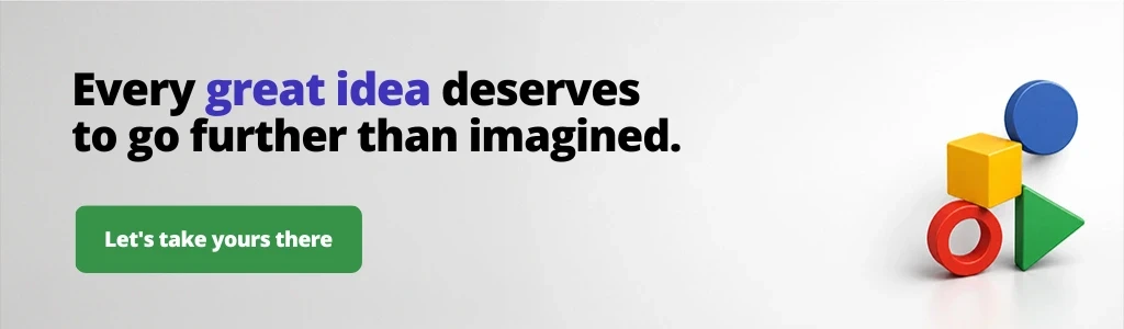 Creative 3D render design services banner promoting idea visualization and CGI rendering solutions