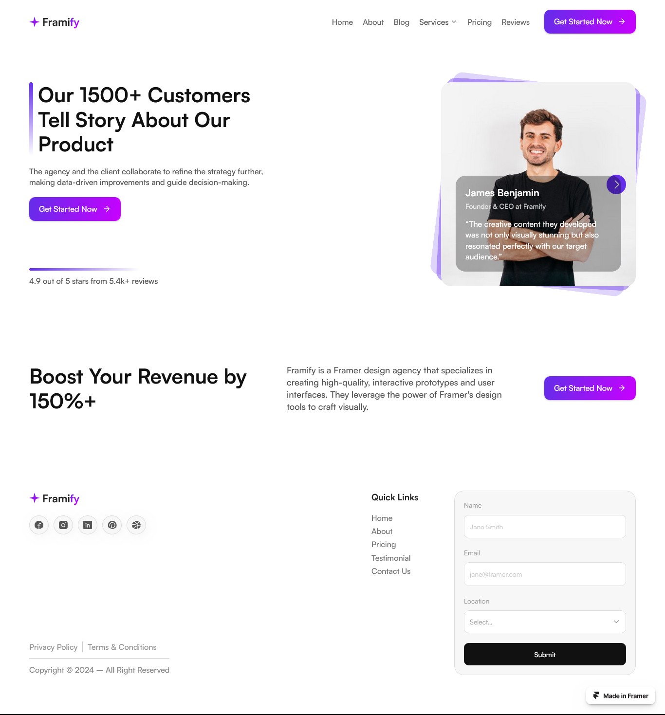 Framer Testimonial Page v6