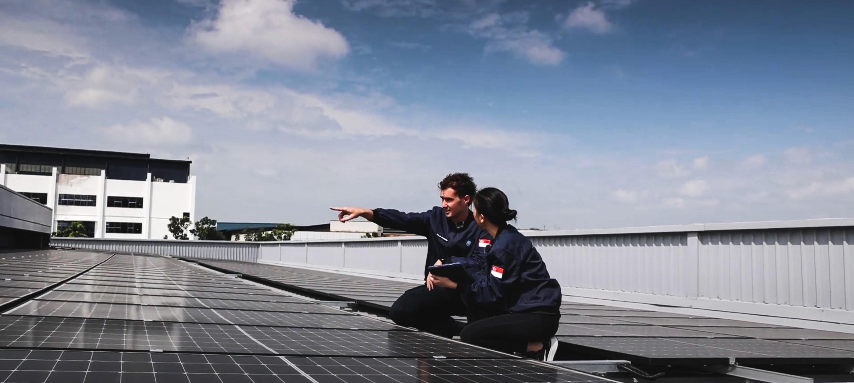 Cotan employees on the roof of a project 