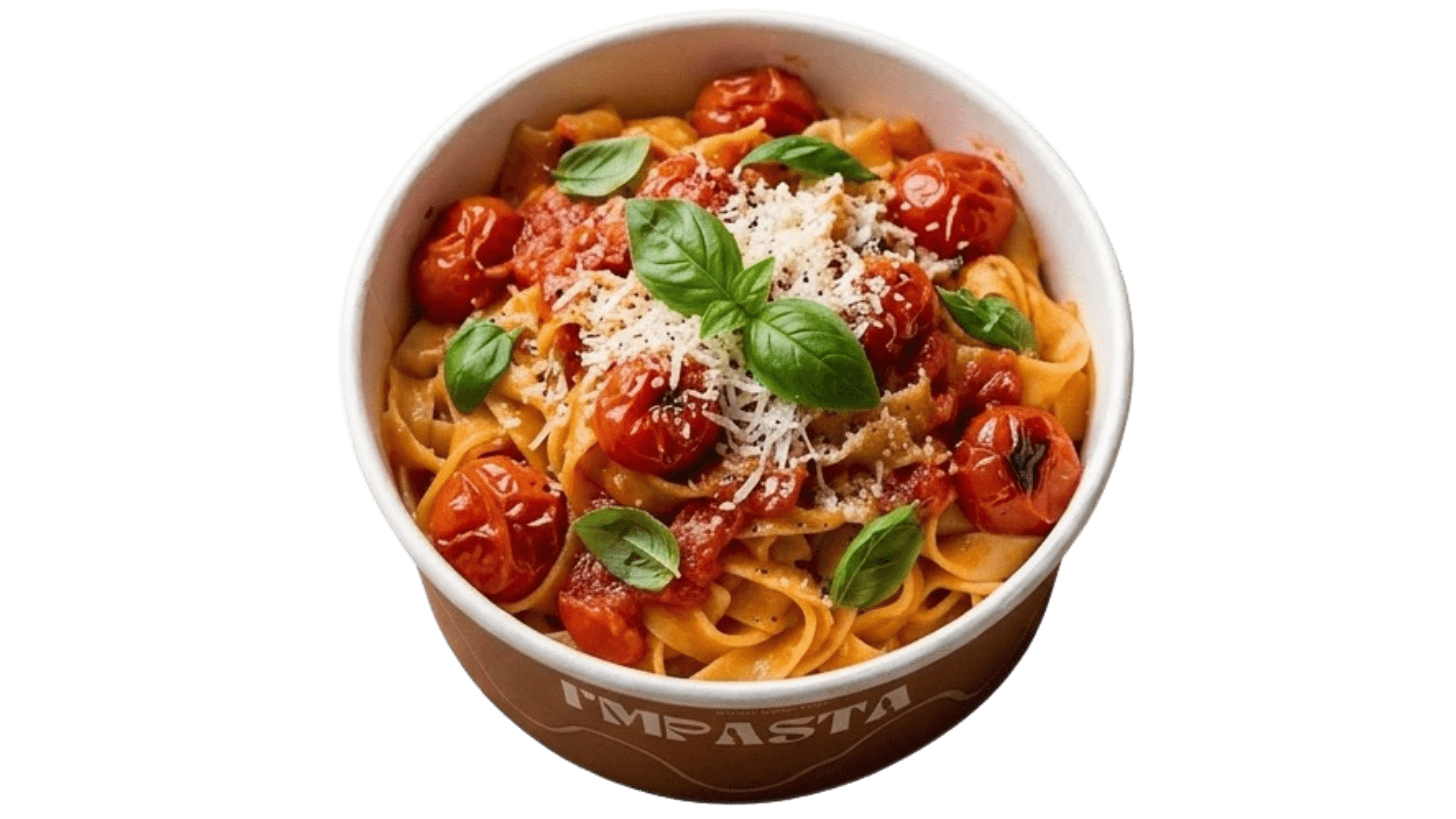 Freshly baked Margherita pizza with melted cheese, tomato sauce, and basil leaves, held by a person’s hand.