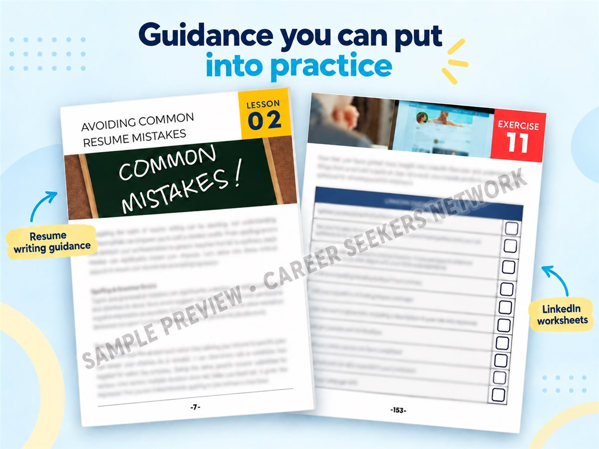 Resume writing guidance and LinkedIn worksheets - protected sample