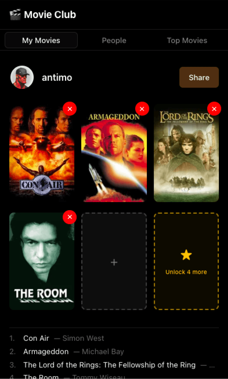 Movie Club screenshot