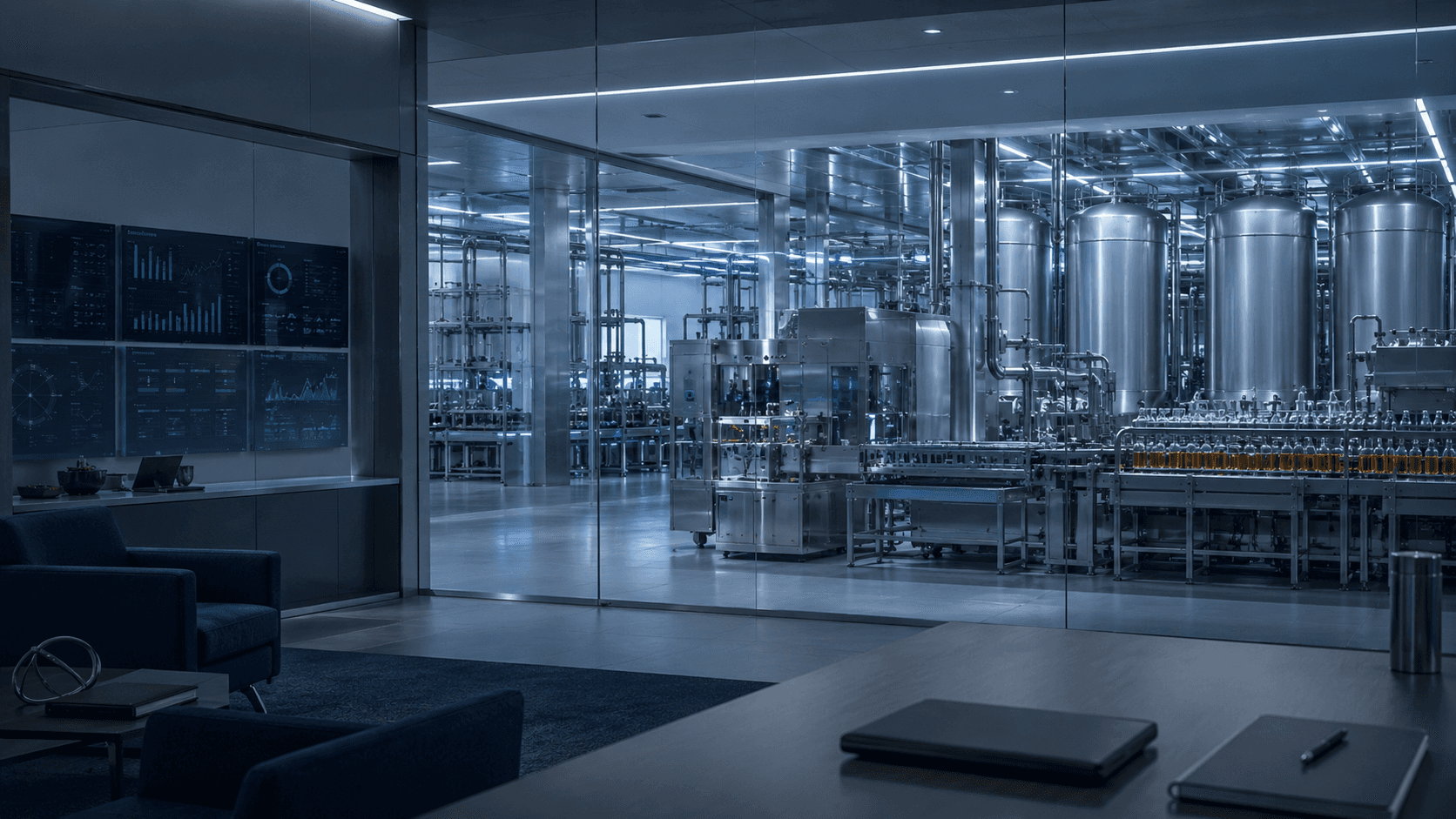 Institutional Blue Oil Refinery & Factory