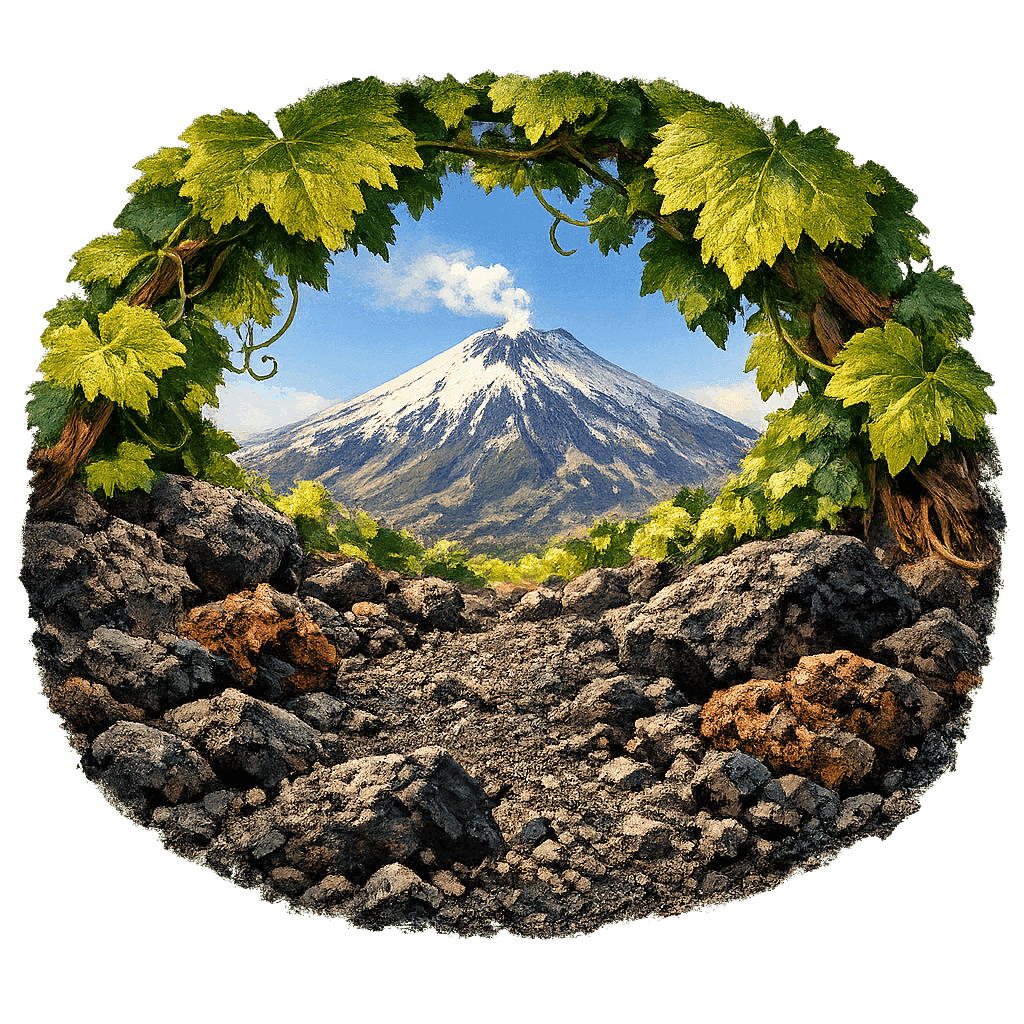 Detailed graphic of the Etna wine region.