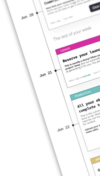 Screenshot of Frontlist's in-app timeline