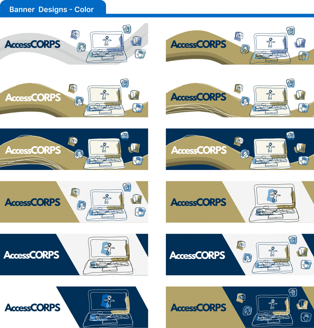 Collage of visual assests from the company Equal Web.