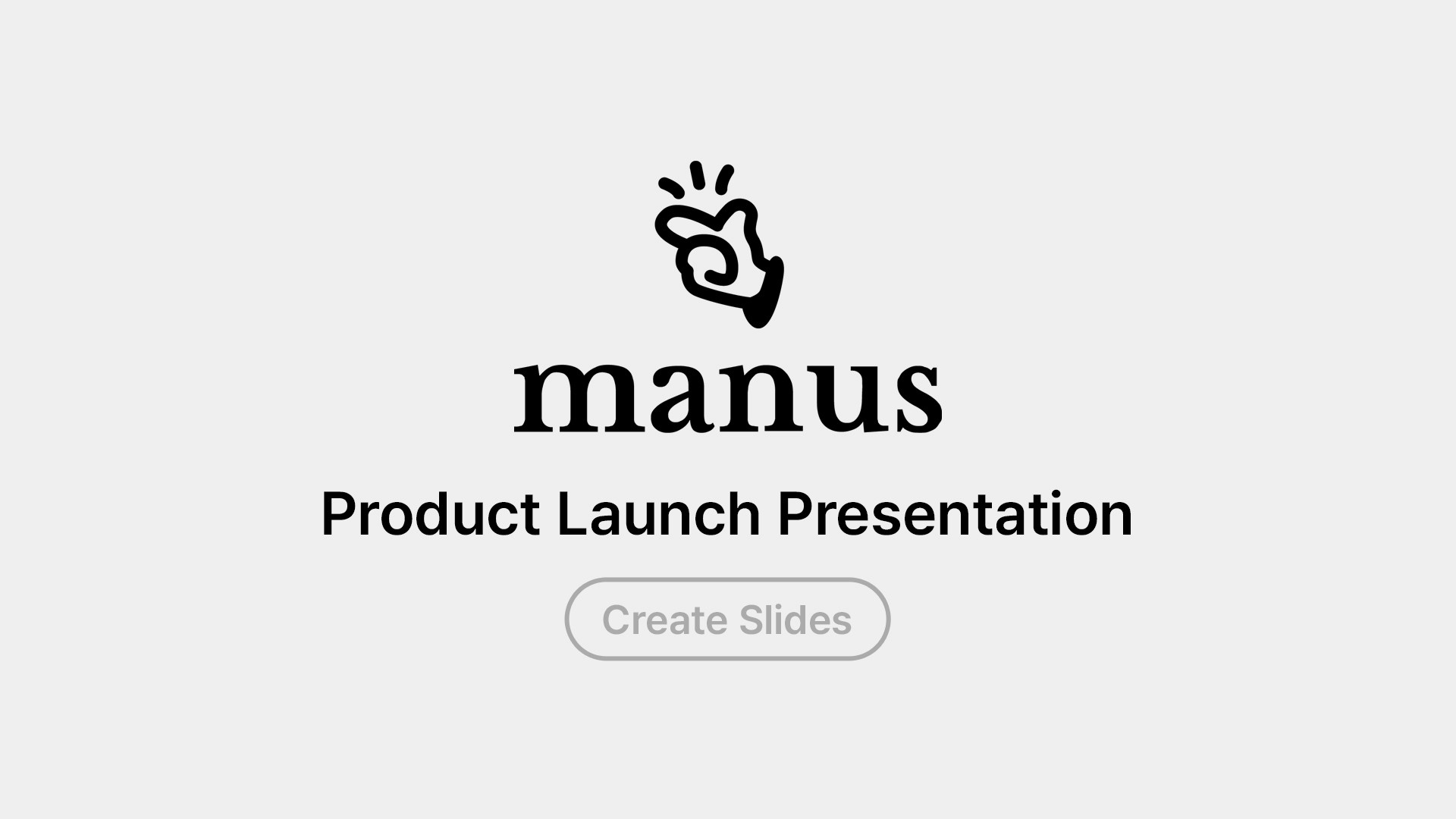 Image caption: Manus Create slides can turn one product image and a short brief into a visual product launch presentation.
