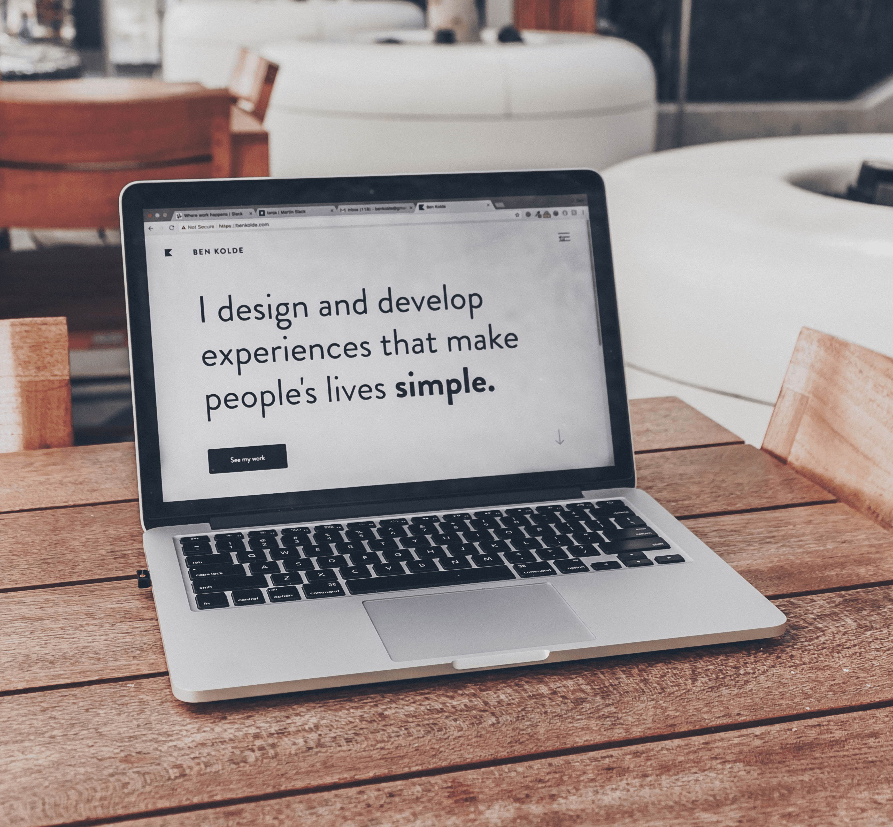 white and black laptop