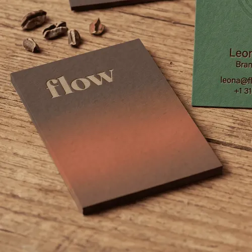 Creative branding design: 'flow' card. A branding expert's art.