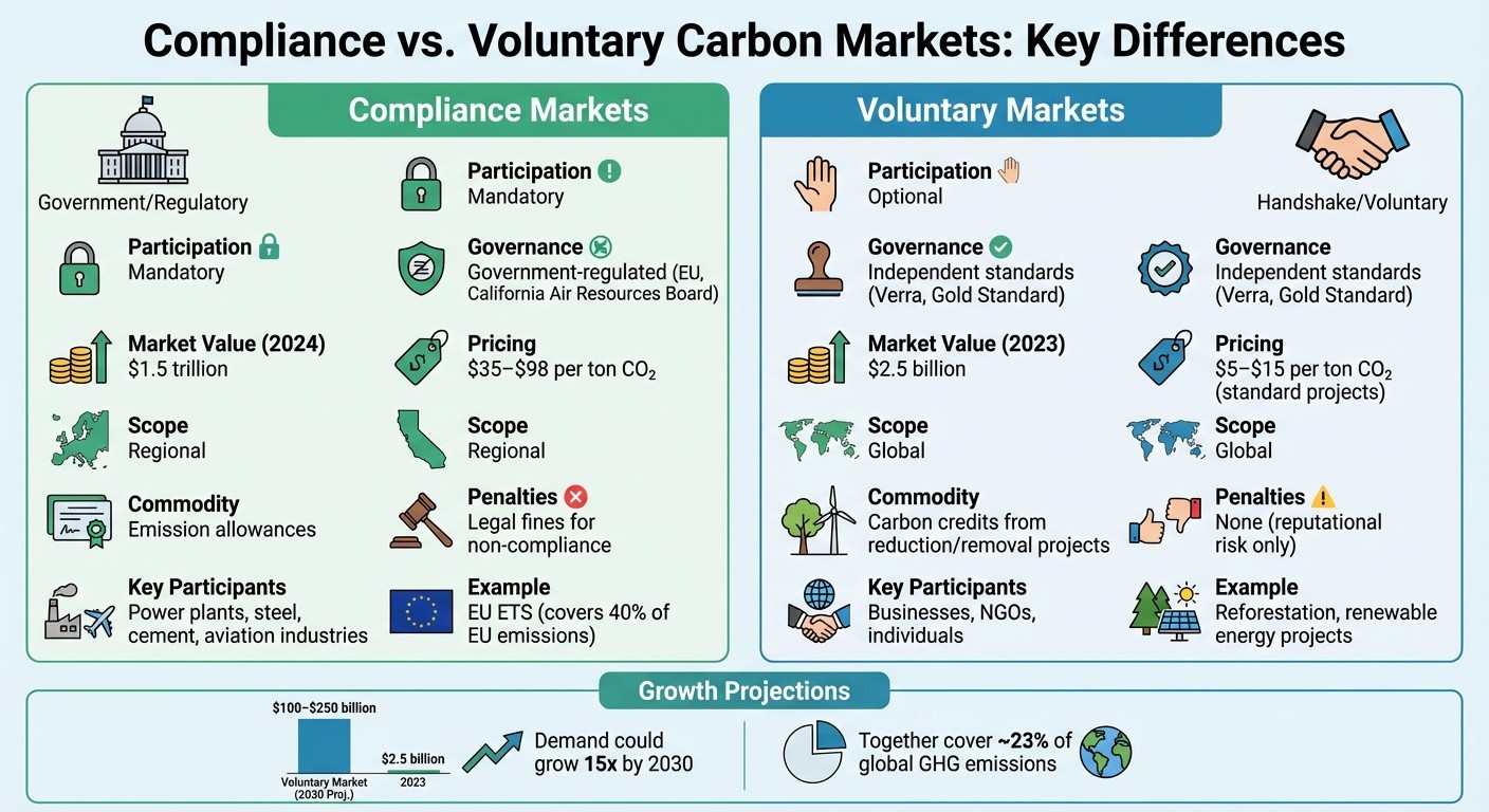 Compliance vs Voluntary Carbon Markets: Key Differences Comparison