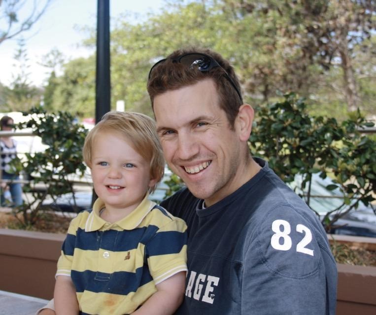 Caption: Hugo and me in Australia. Neither of us looking quite like this anymore.