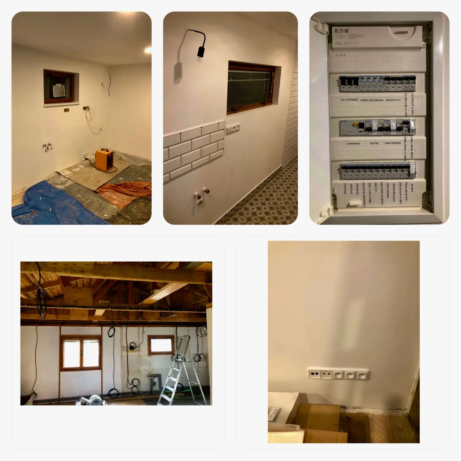 Elektroinstalace a sádrokarton v rekreační chatě