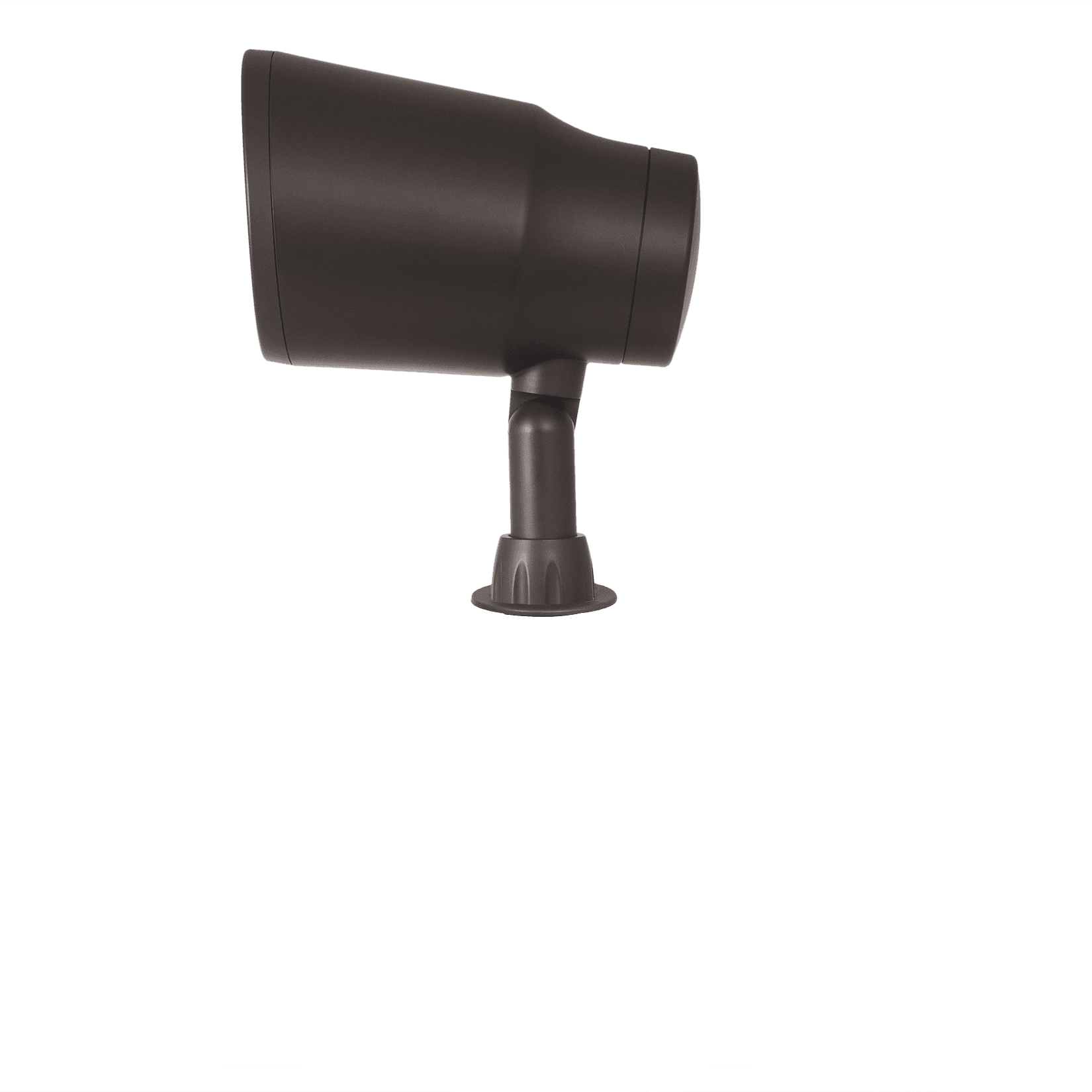 Dark outdoor security light with adjustable mount.
