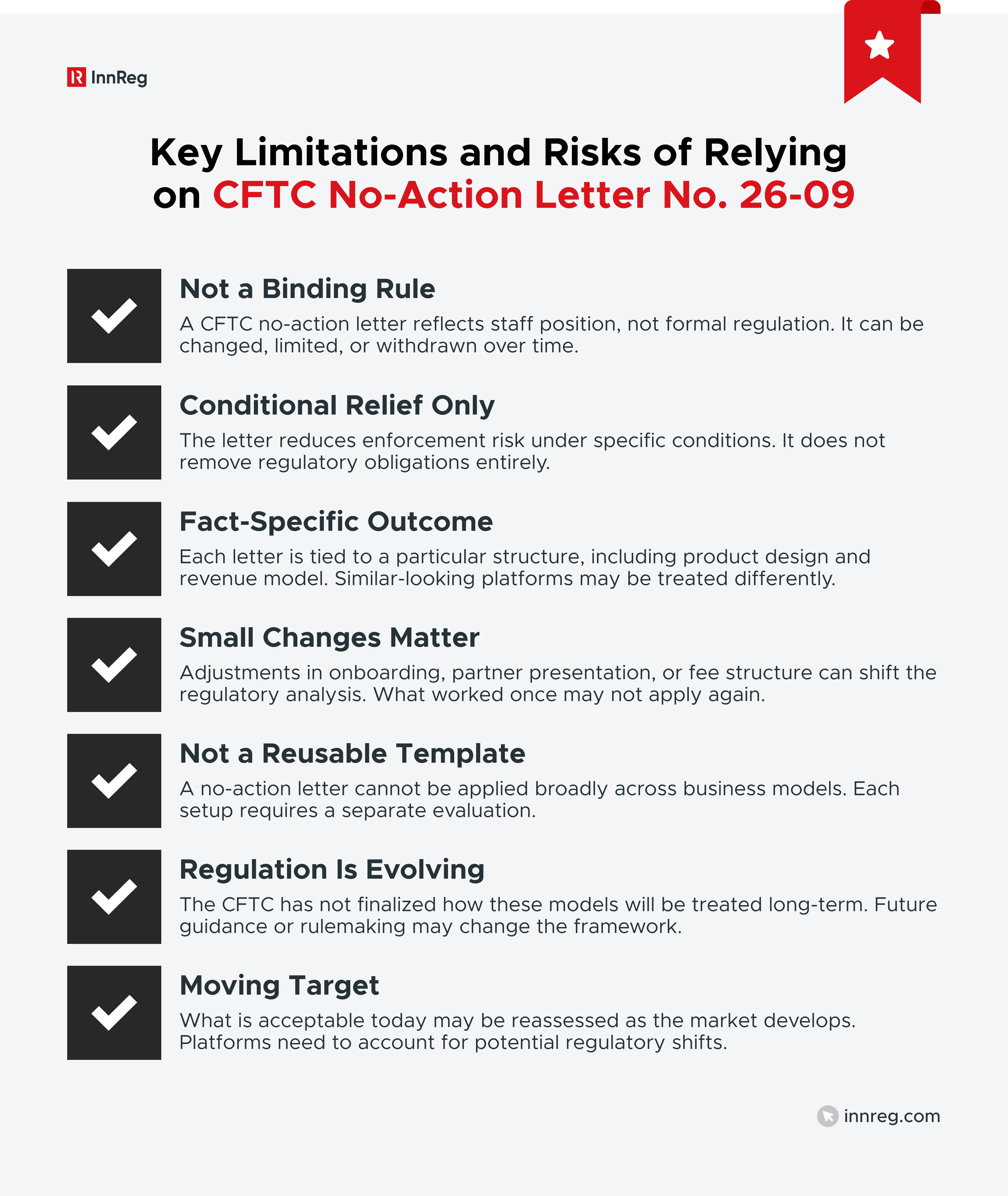 Risks and Limitations of Relying on a CFTC No-Action Letter