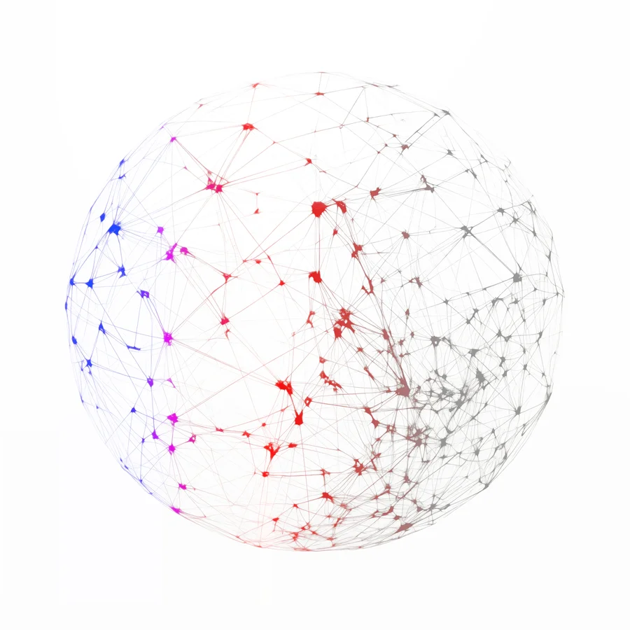 A network diagram illustrating interconnected nodes representing cloud infrastructure and data flow.