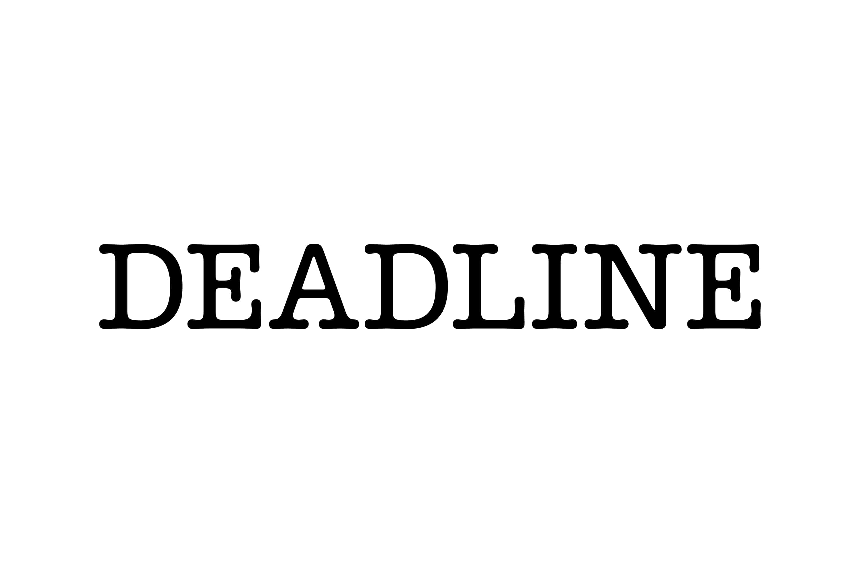 Deadline logo in bold black text on a white background.