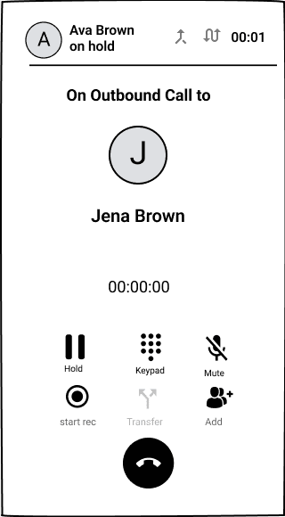 Outbound call with swap and merge