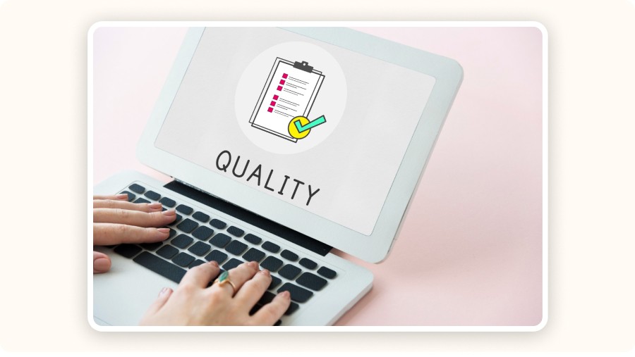 Hands typing on a laptop with an illustrated checklist, symbolizing cost optimization and scalable growth in network management.