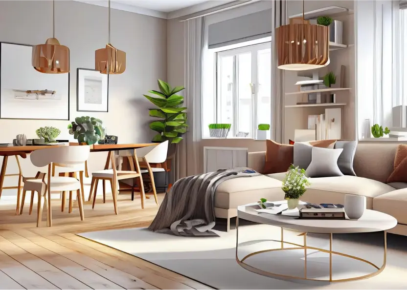 Evergleam Clean modern living room for professional domestic cleaning services in Manchester