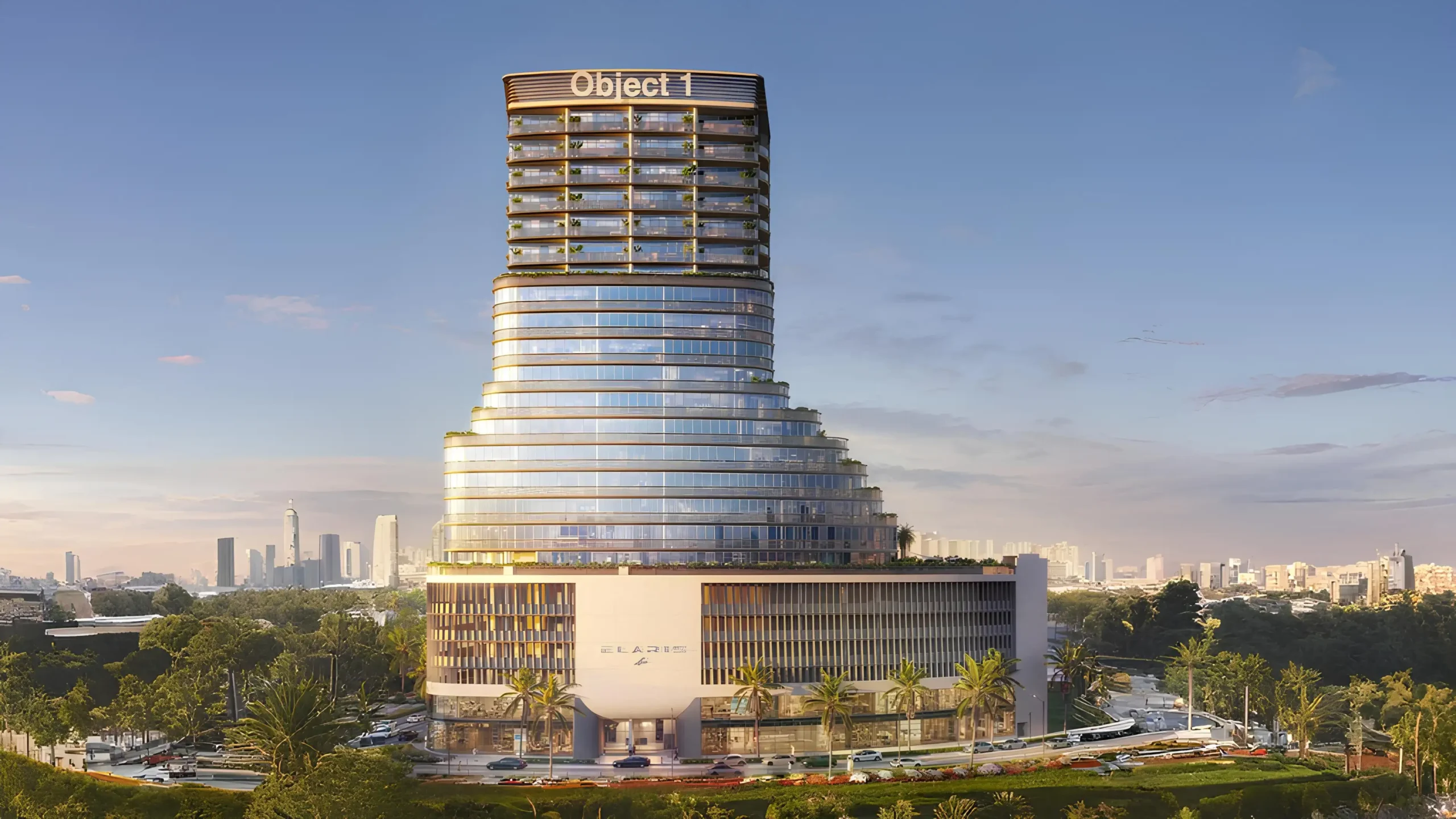 A construction site for Elaris Rise tower in the heart of a bustling city, showcasing urban development.