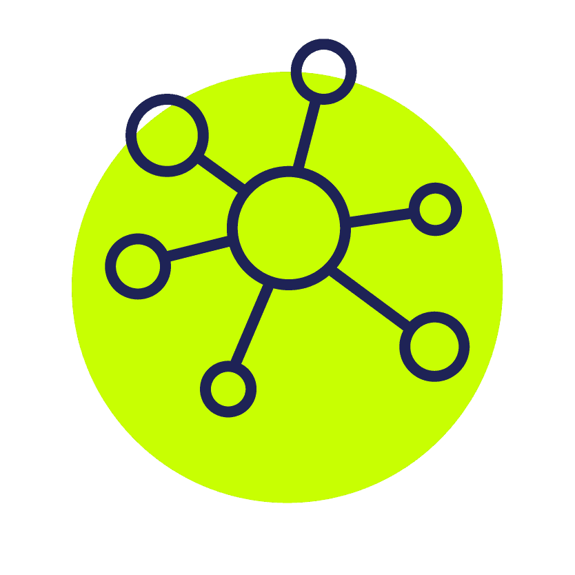 Icon showing interconnected circles