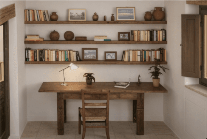desk in one of the rooms of Mediterranean house