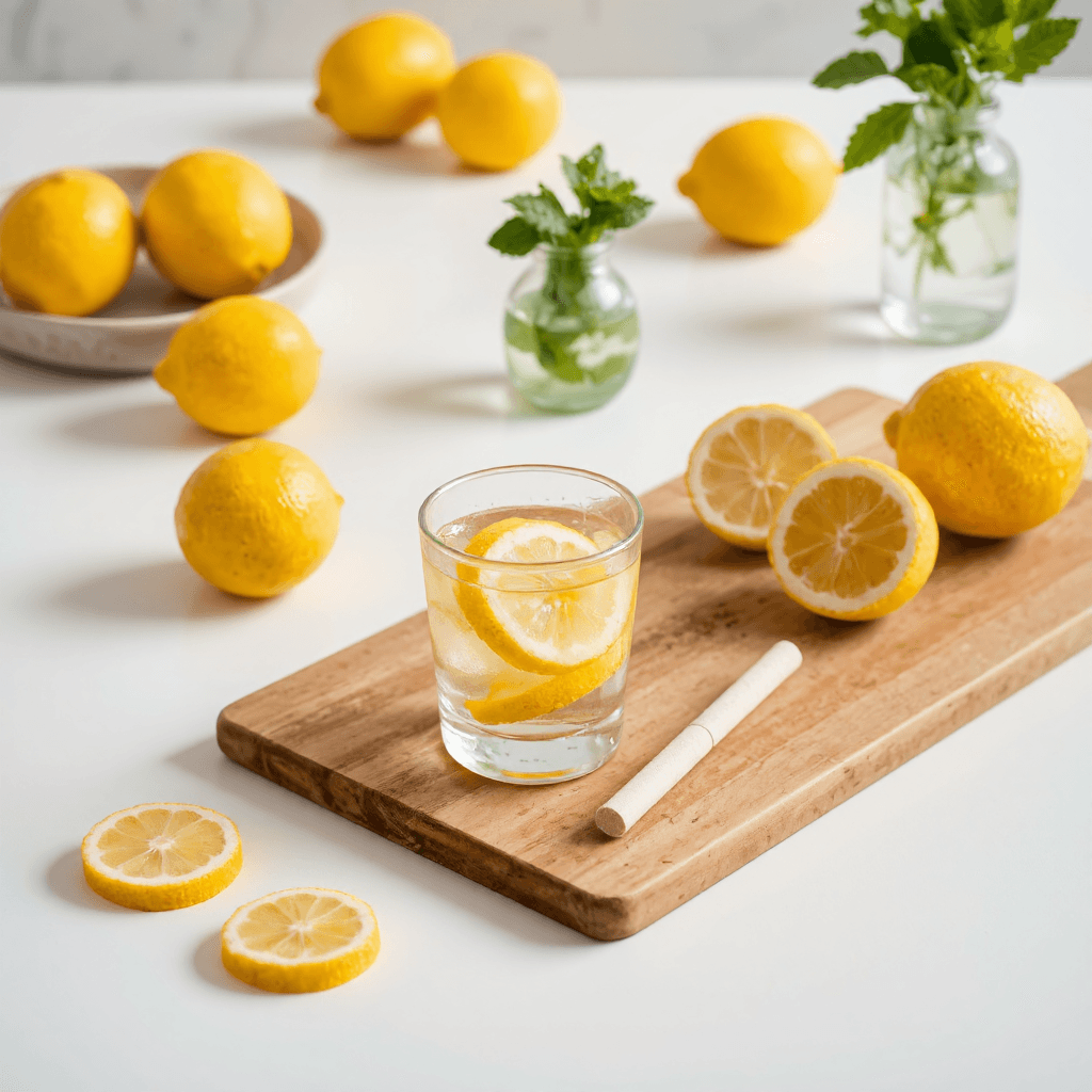 product photography of lemon juice powder sticks