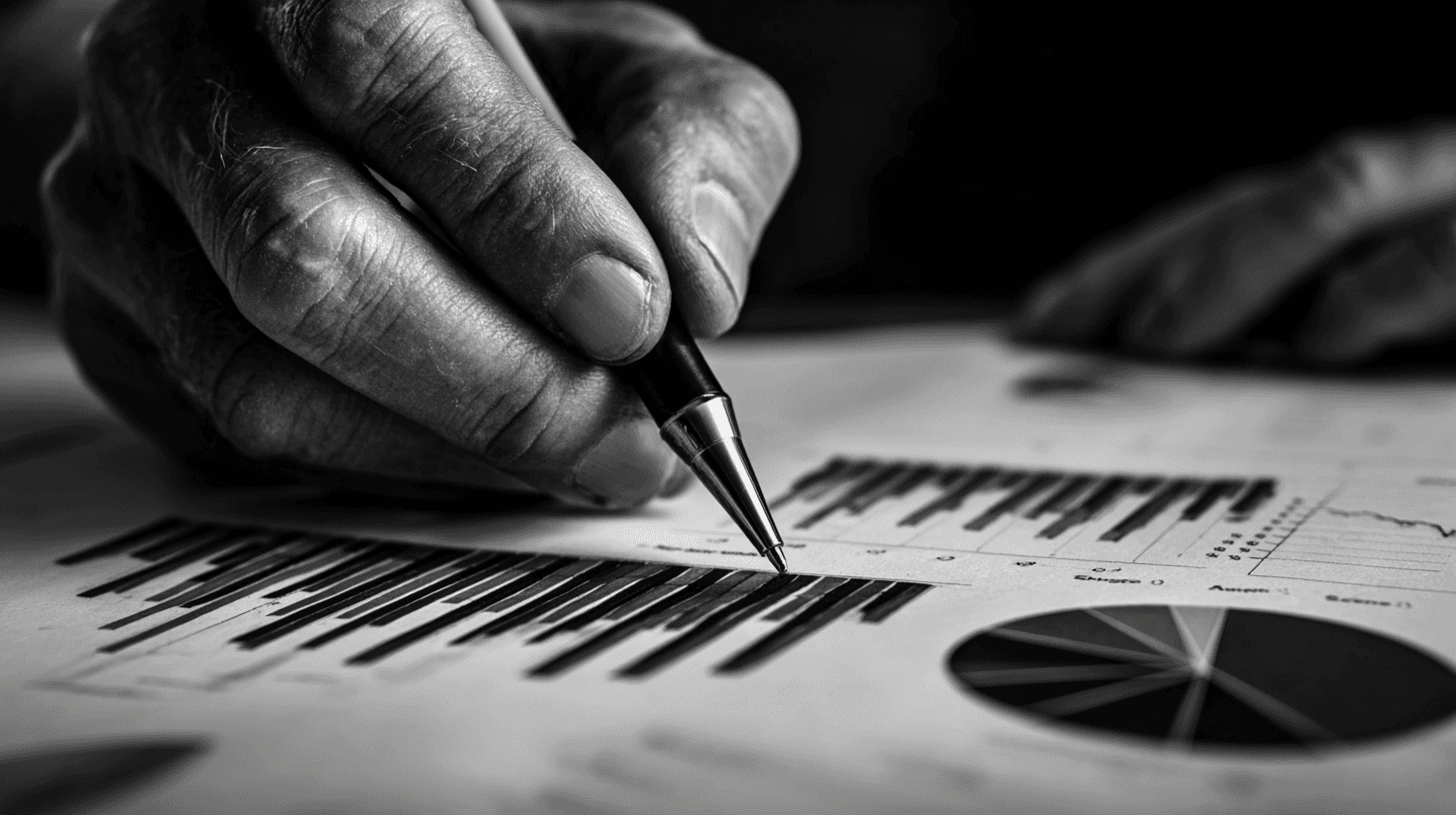 hand with a pen writing notes on document