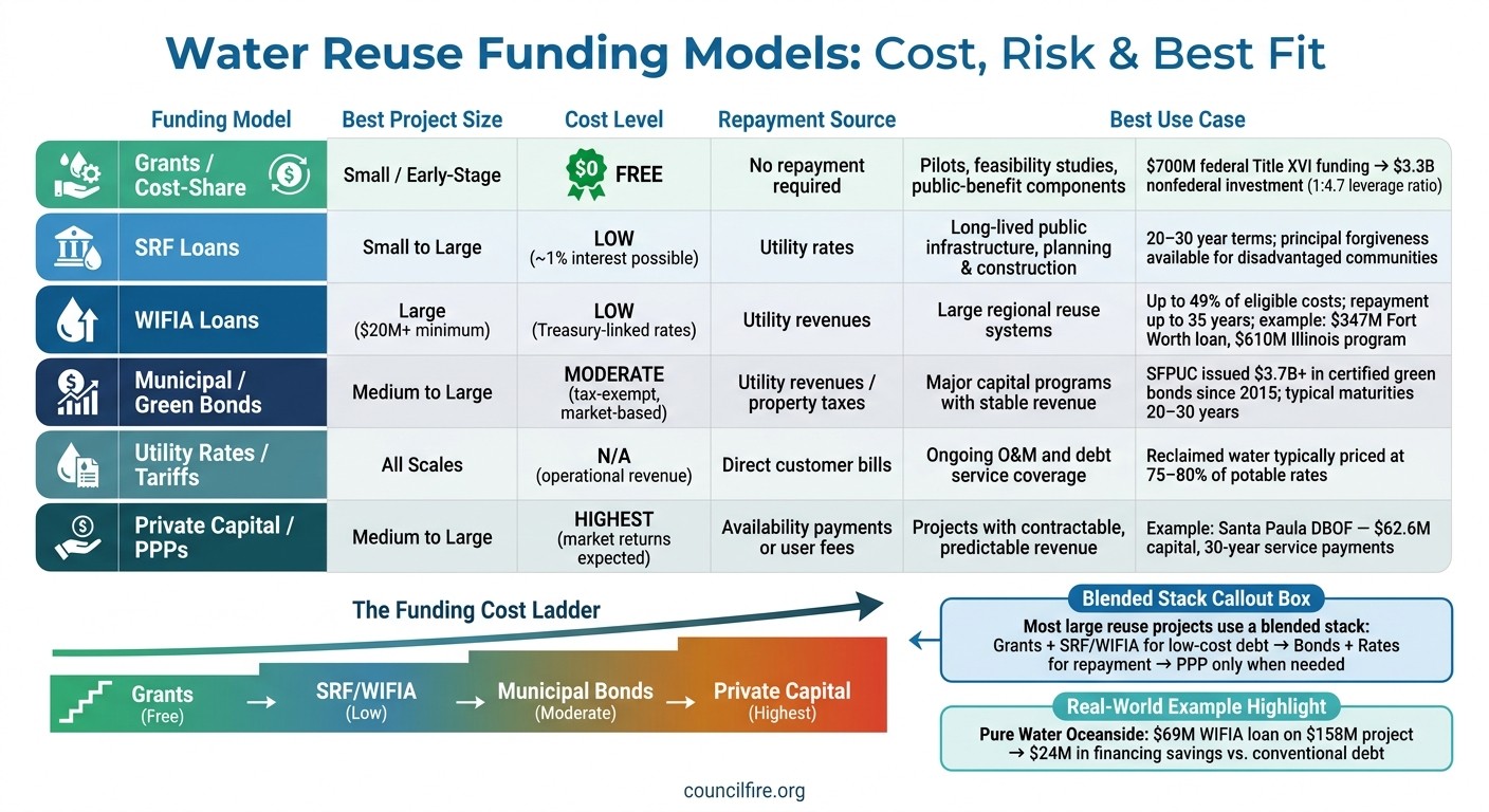 Water Reuse Funding Models Compared: Cost, Risk & Best Fit