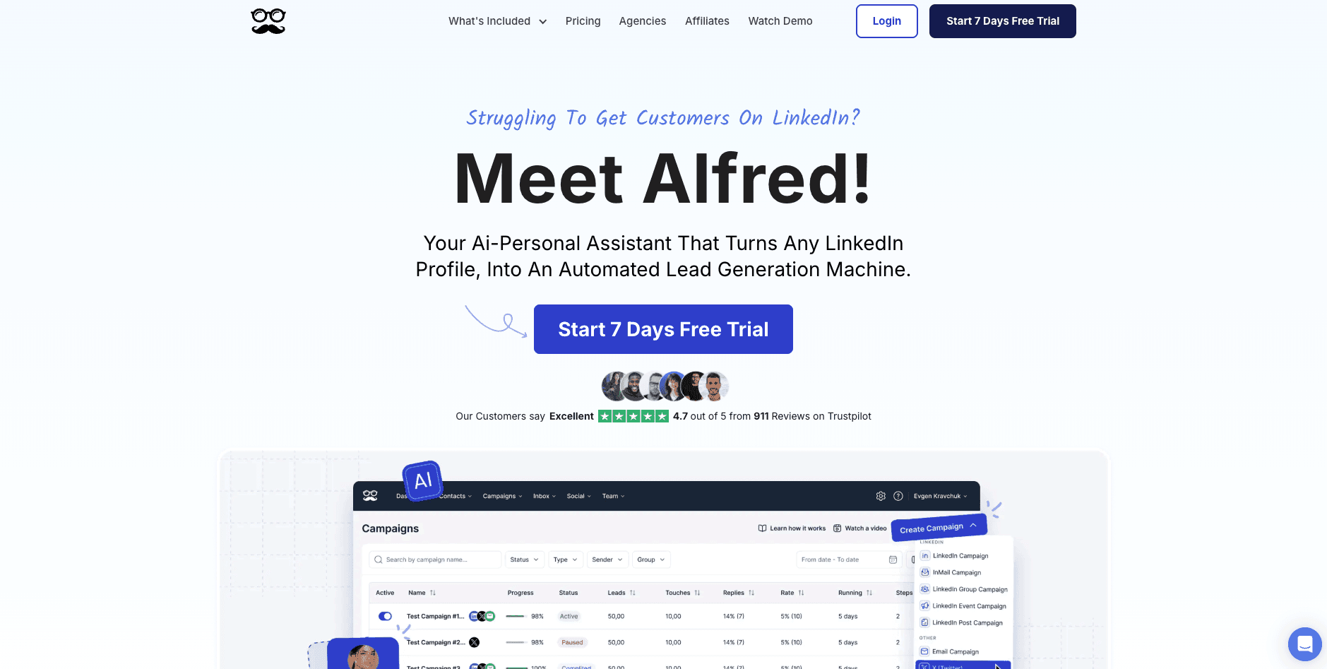 MeetAlfred landing page