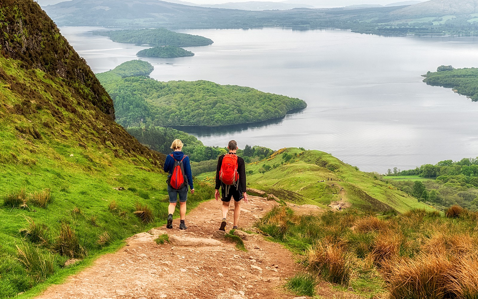 Tourist walking Lake Loch Lomond