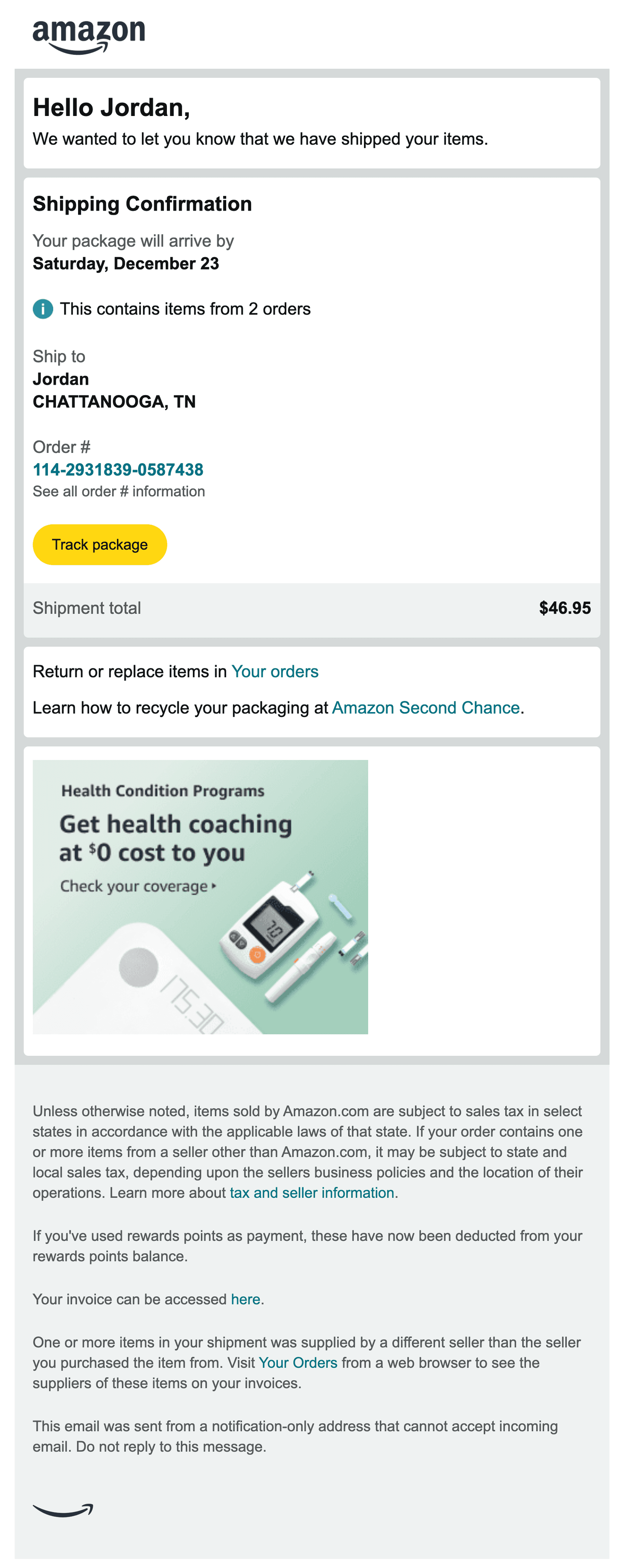 How Amazon uses transactional emails to cross promote and upsell Waypoint