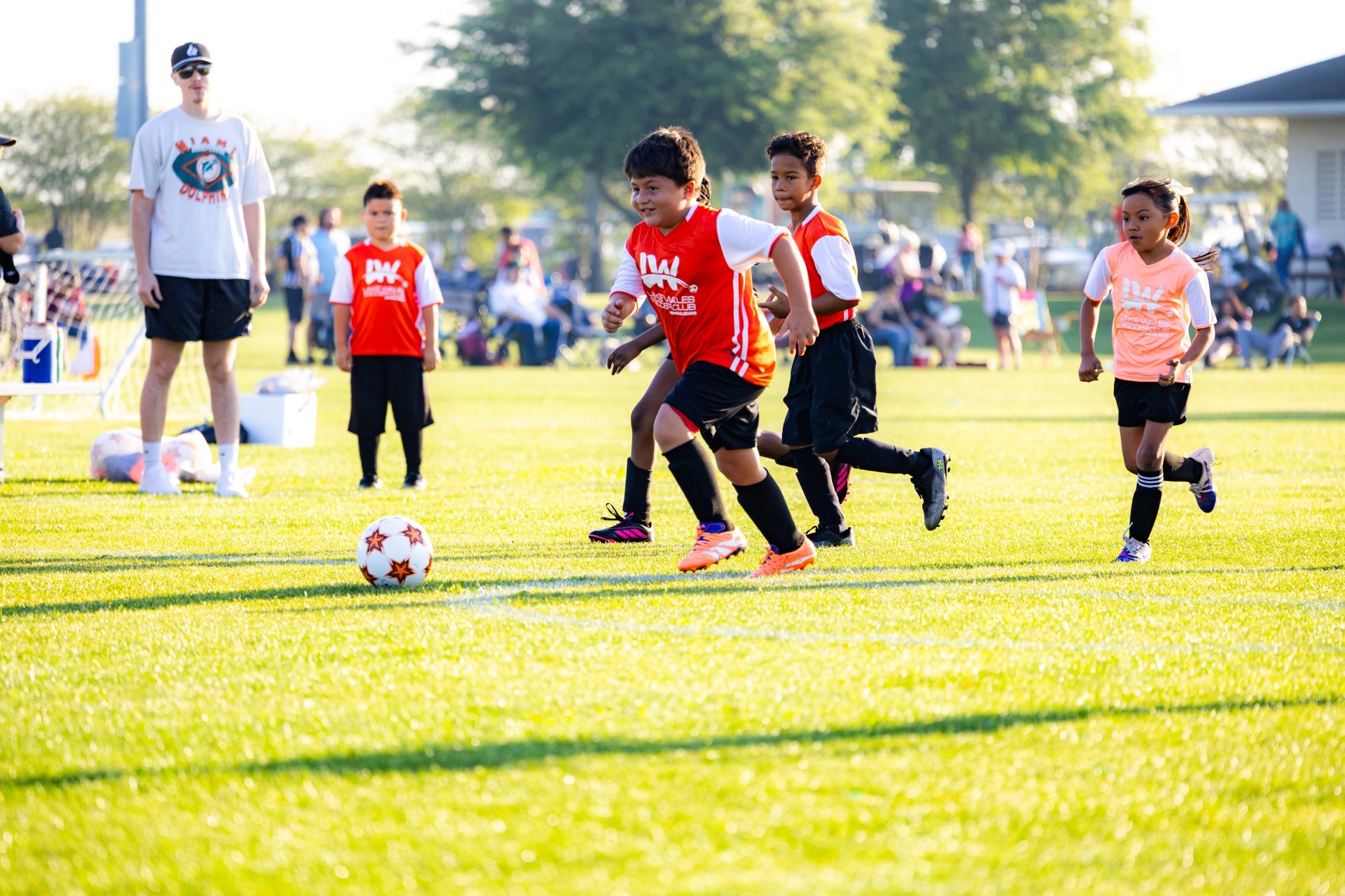 Lake Wales Soccer Club players in a recreational match