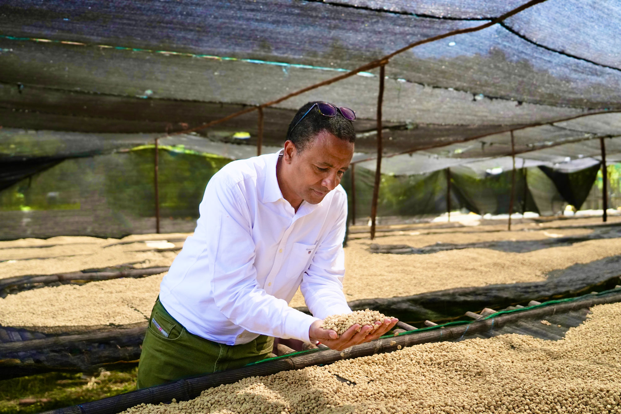 Faysel Abdosh with wased coffee