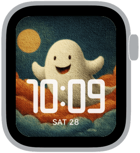 friendly frights Apple Watch face preview 1 featuring halloween and autumn.