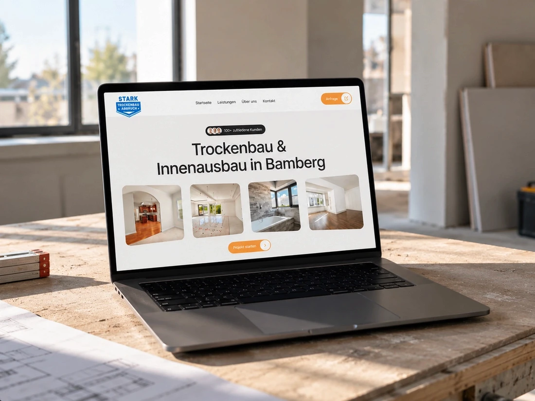 Moderne Website für den Tockenbau