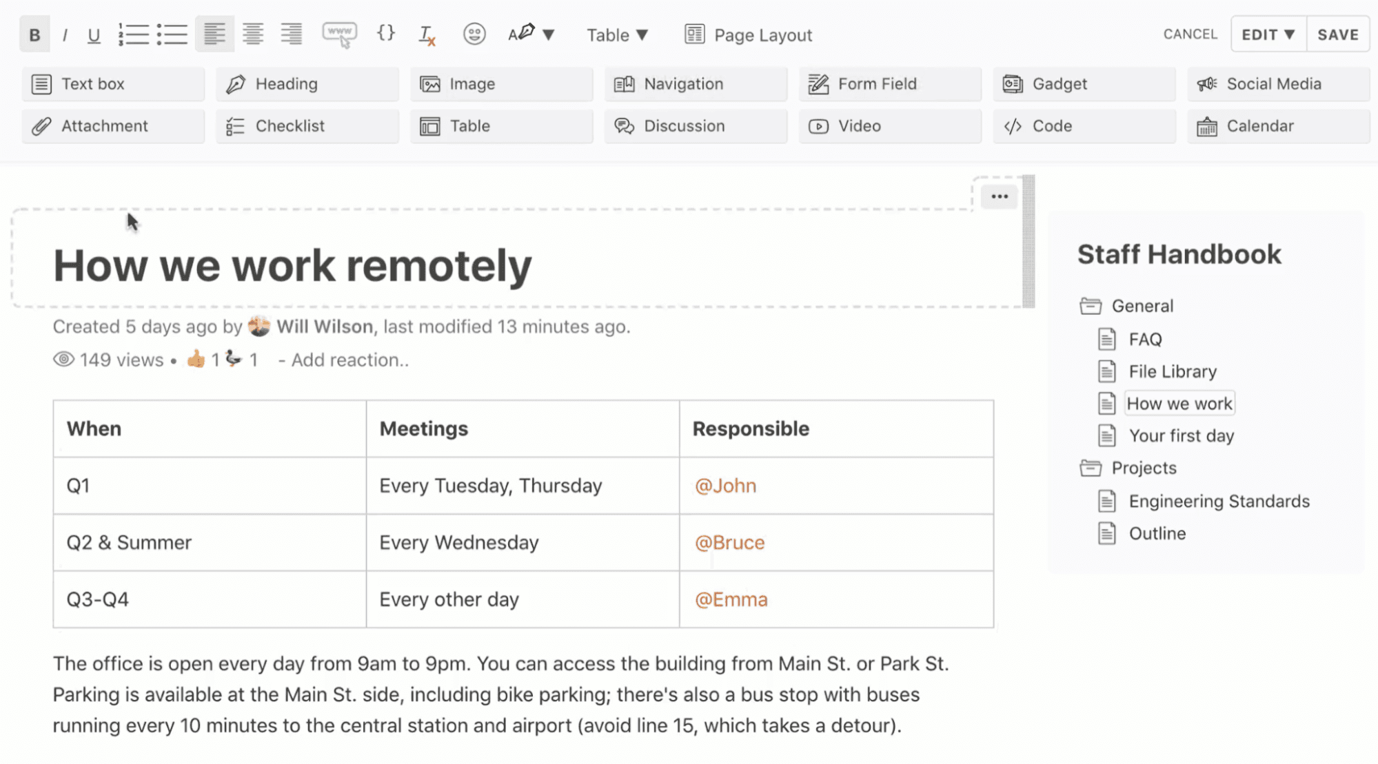 Screenshot of the knowledge base editor in Papyrs