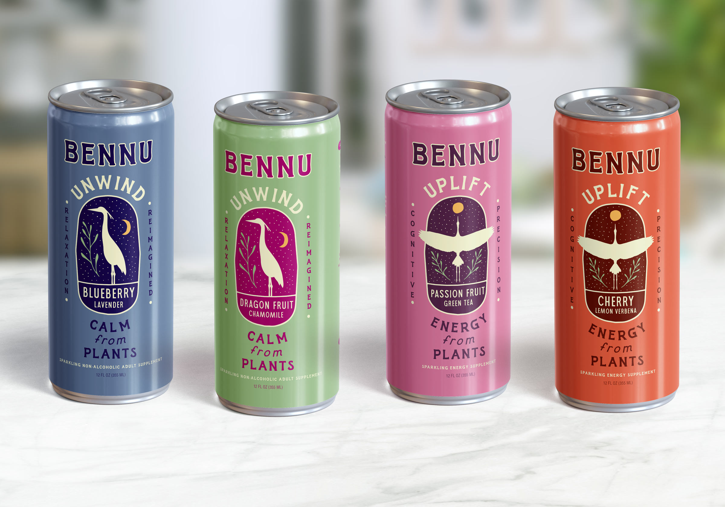 Bennu Bev Co branding and pacakging