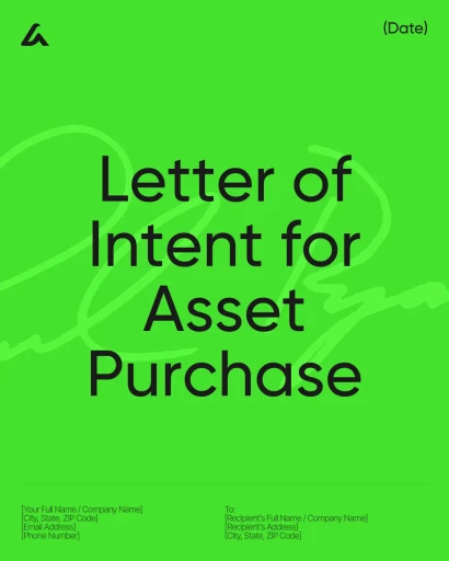 Letter of Intent for Asset Purchase