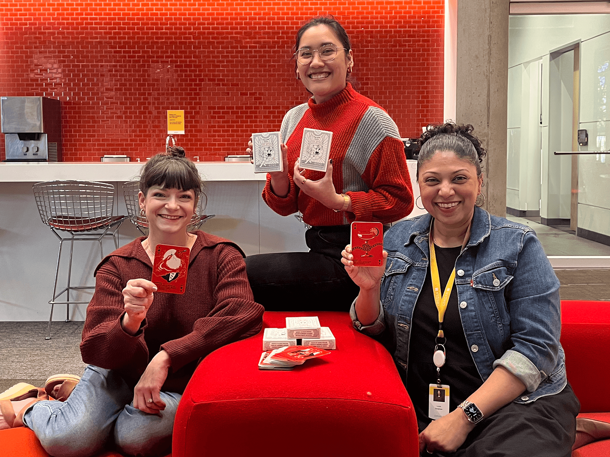 a group of people walking on a sidewalk
