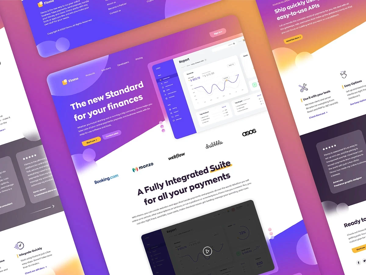 Fintech finance Startup Webflow UI/UX landing page Figma ui design user interface