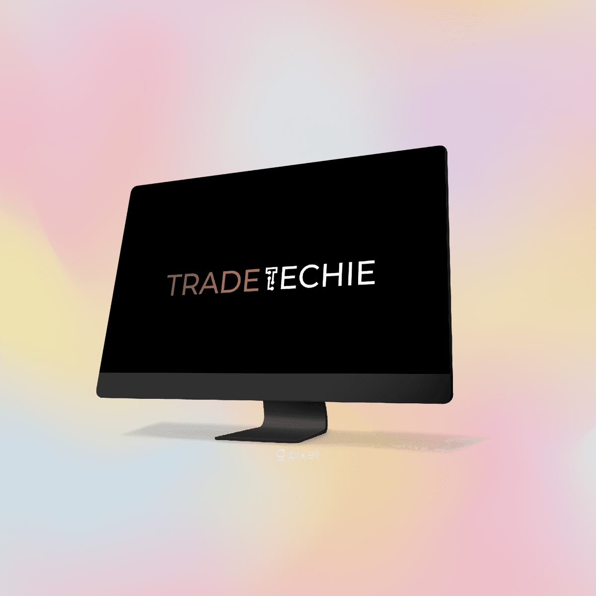 Flat screen monitor display design mockup